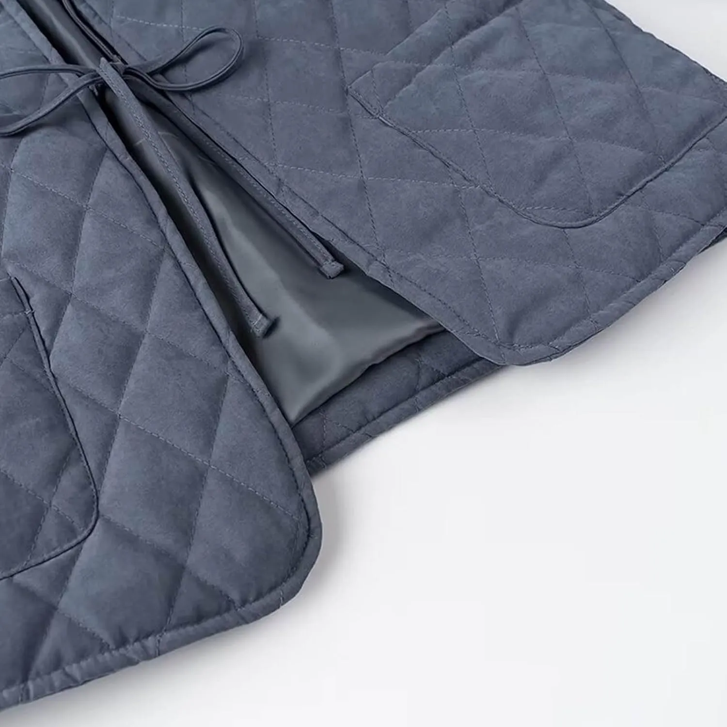 Womens Winter Ultra Lightweight Down Jacket Lapel Puffer Coats Long Sleeved Quilted Padded Jackets Pockets Outerwear