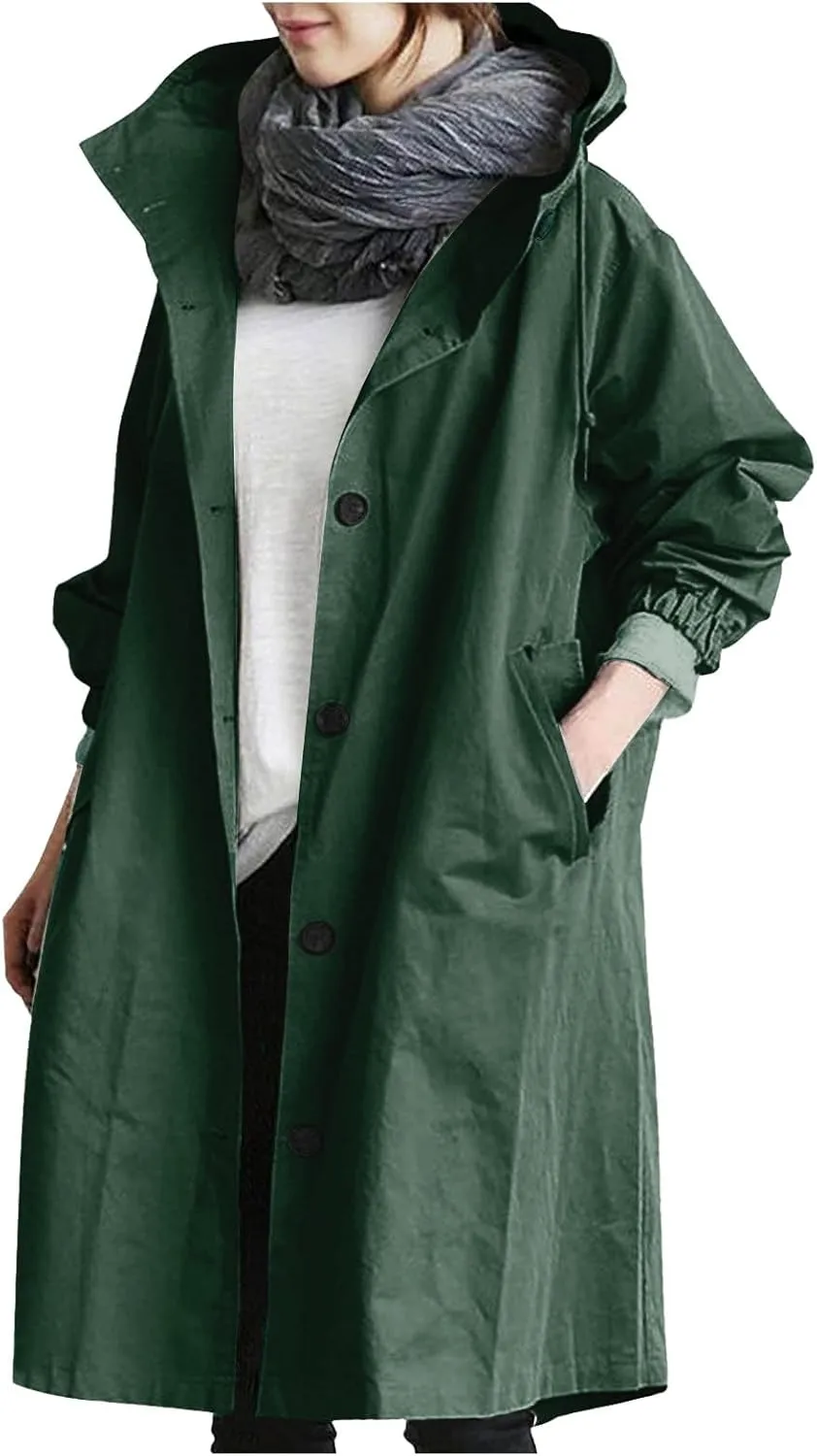 Womens Wool Blend Long Pea Coats Jackets Slim Fit Open Front Outerwear Casual Winter Overcoats