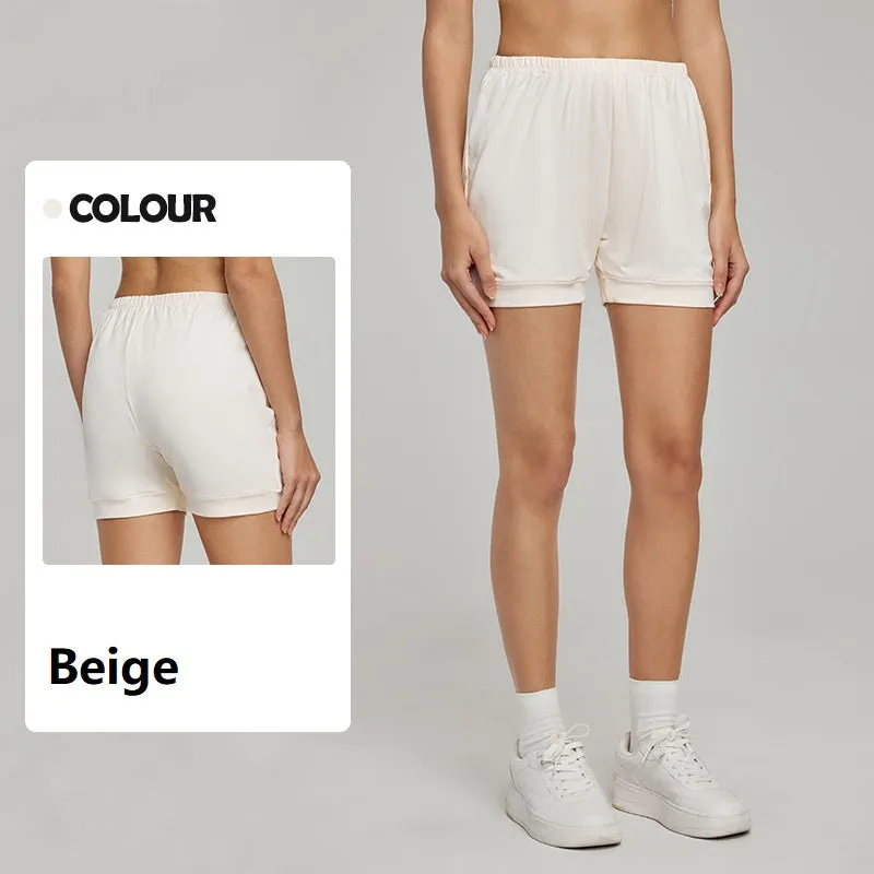 Women's Yoga Shorts Pure Color Cotton Loose Breathable Sports Shorts