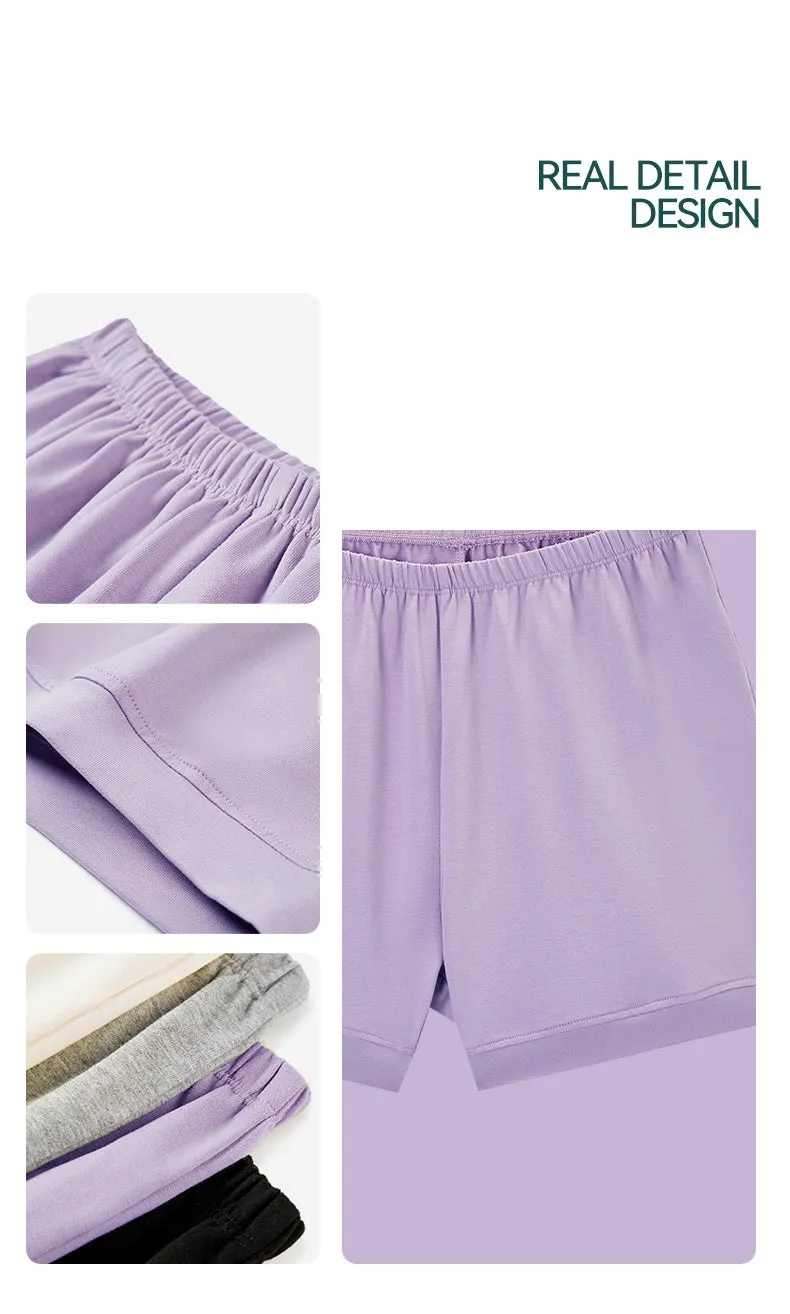 Women's Yoga Shorts Pure Color Cotton Loose Breathable Sports Shorts