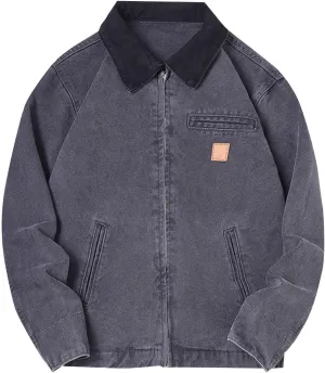 Xiaojmake Mens Denim Jacket Long Sleeve Button Down Trucker Jackets Distressed Jean Jackets Fall Stylish Streetwear Casual