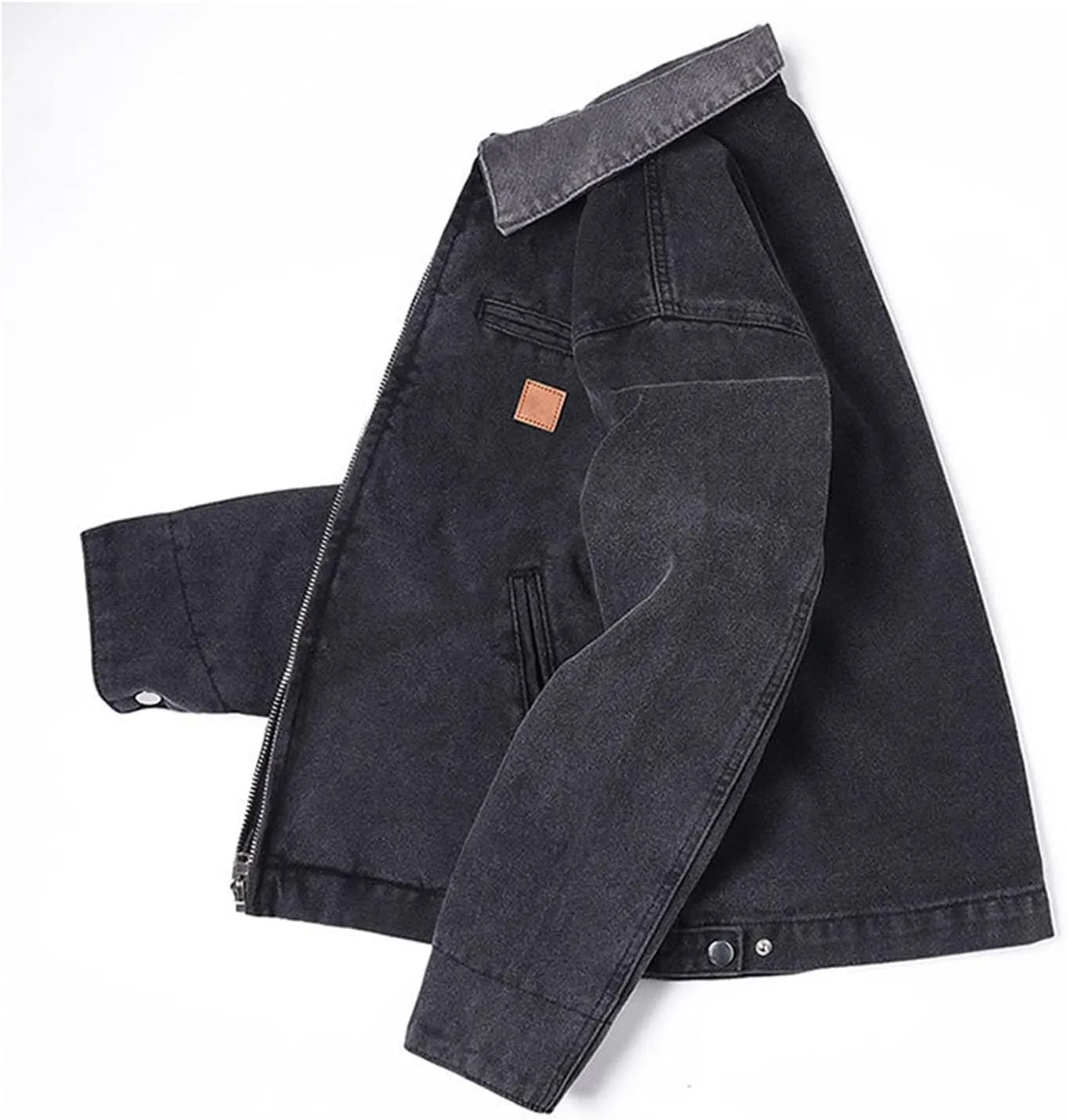 Xiaojmake Mens Denim Jacket Long Sleeve Button Down Trucker Jackets Distressed Jean Jackets Fall Stylish Streetwear Casual