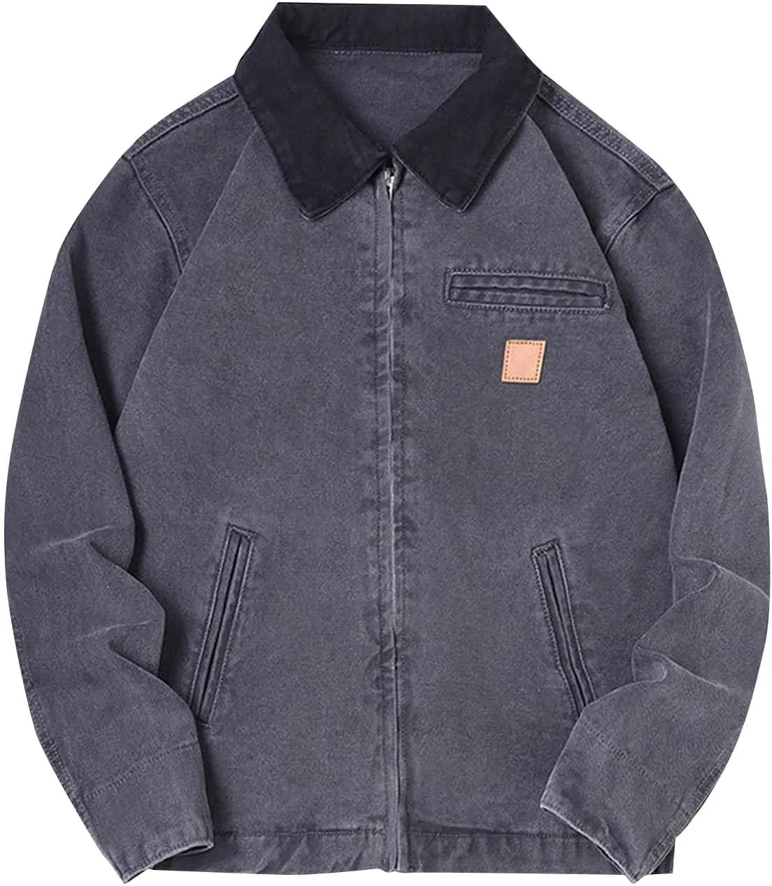 Xiaojmake Mens Denim Jacket Long Sleeve Button Down Trucker Jackets Distressed Jean Jackets Fall Stylish Streetwear Casual