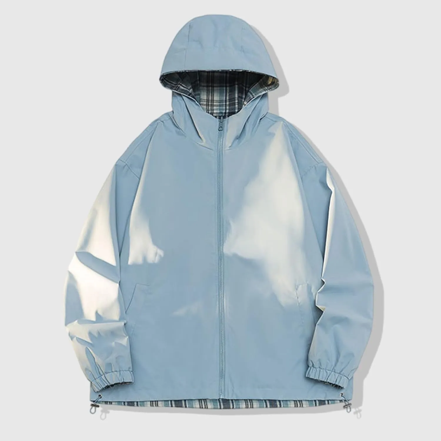 Xiaojmake Waterproof Rain Jackets for Men Solid Zip up Hoodie Coat Softshell Rain Coat Casual Athletic Outwear Windbreaker