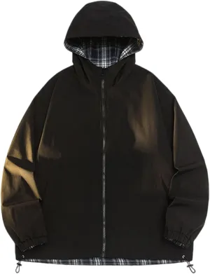 Xiaojmake Waterproof Rain Jackets for Men Solid Zip up Hoodie Coat Softshell Rain Coat Casual Athletic Outwear Windbreaker