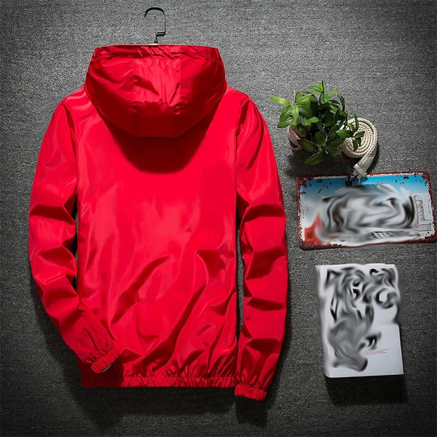 XUNRYAN Mens Running Cycling Jackets Reflective Coat Hooded Waterproof Windbreaker Lightweight Rain Jacket Bike Raincoat