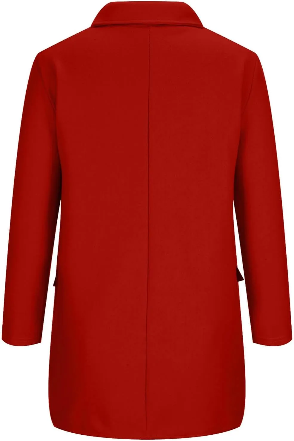 YRAETENM Women's Trench Coats Casual Notch Lapel Double Breasted Warm Pea Coat Mid-Length Wool Blend Coats with Pockets