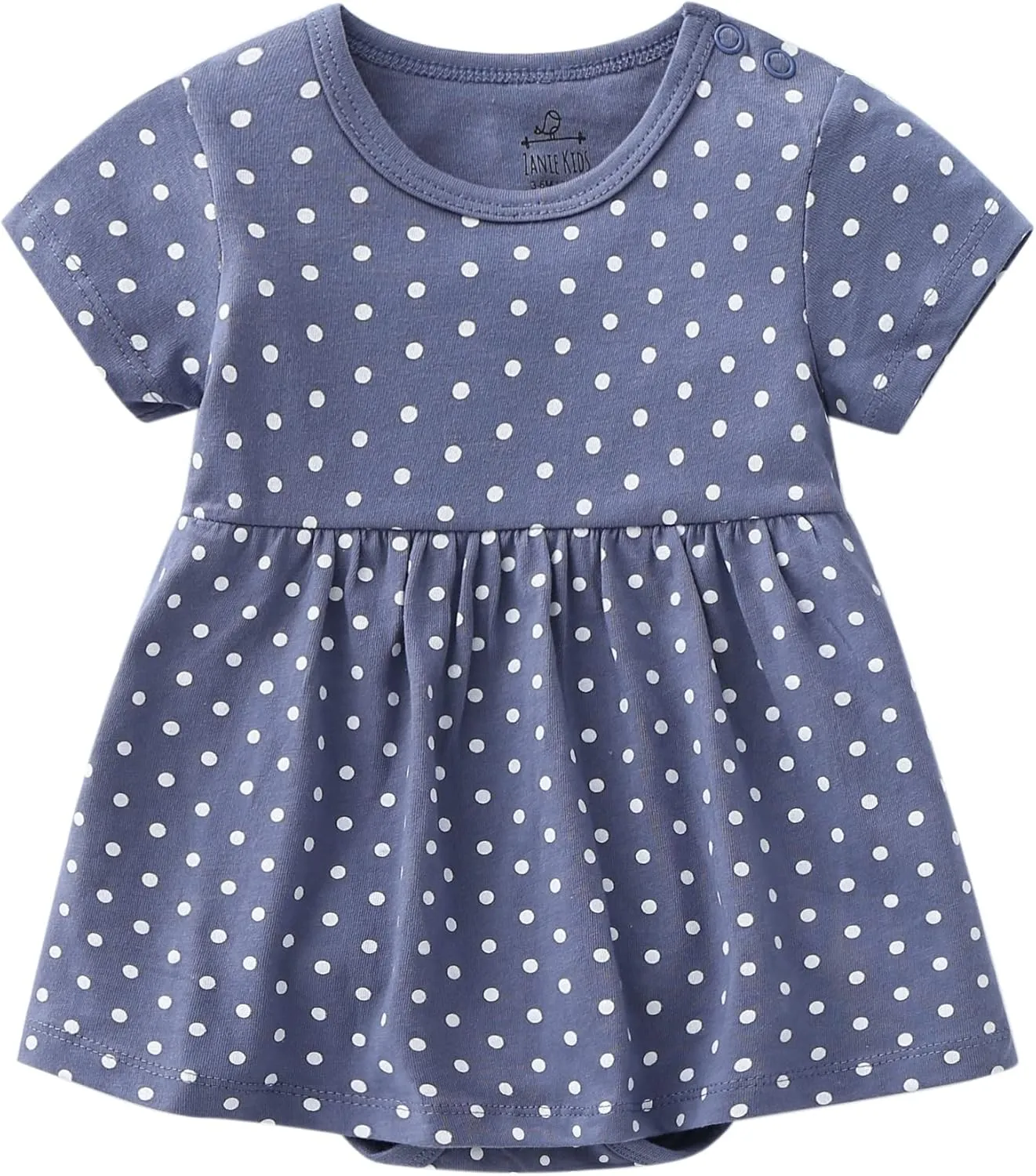 Zanie Kids Baby Girls Summer Dress 100% Cotton Easter Clothing Short Sleeves