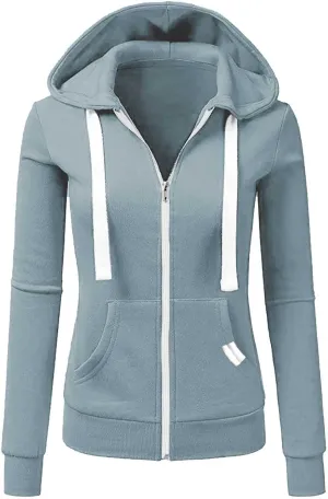Zip Up Hoodie for Women Fall Plus Size Lightweight Hoodies Long Sleeve Sweatshirts Y2k Trendy Hoodies