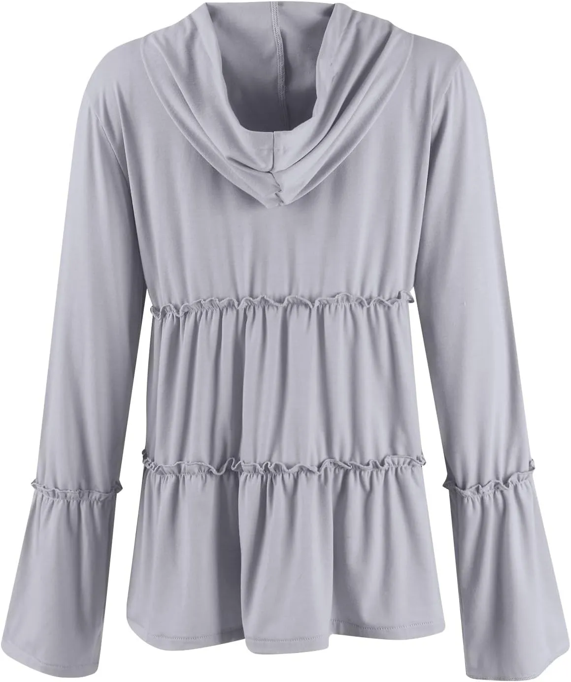 Zip Up Hoodie Women Casual Peplum Lightweight Athletic Sweat Zip Up Jackets Cute Tiered Ruffle Sweatshirt Hoodies