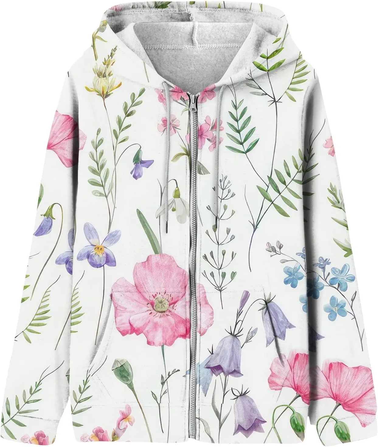 Zip Up Hoodie Women,Womens Oversized Zip Up Sweatshirt Loose Fit Casual Long Sleeve Hoodies with Pockets