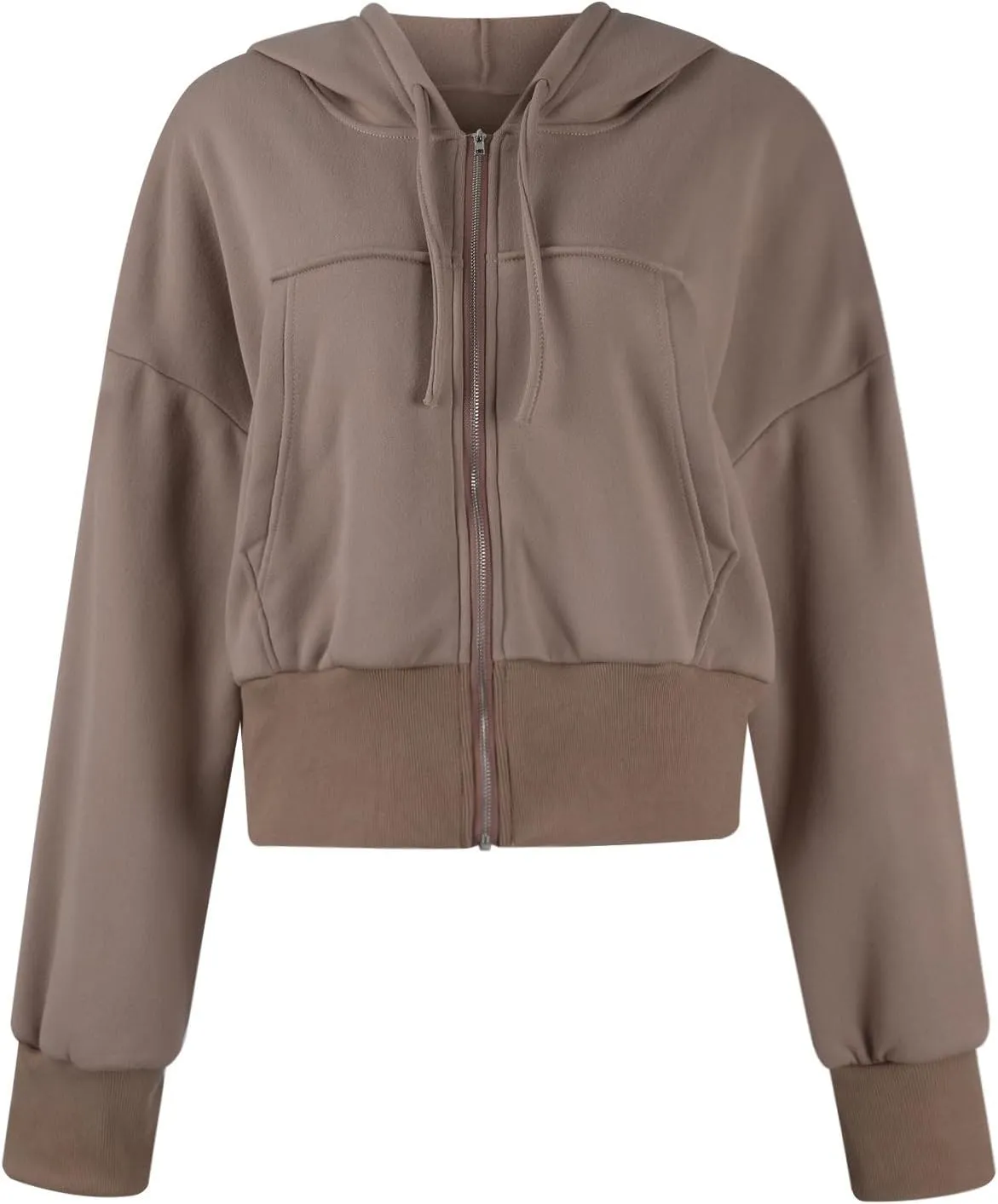 Zip up Hoodies for Women Fleece Pullover Cropped Crew Neck Sweatshirts Full Zip up Cropped Sweatshirts Jackets